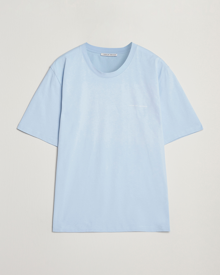 Heren | T-shirts | Tiger of Sweden | Pro Cotton Logo T-Shirt Light Blue