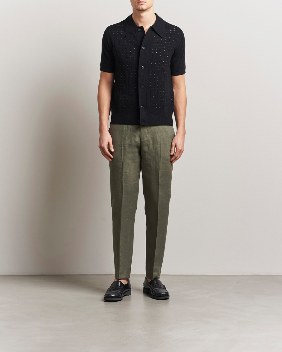 Heren | Broeken | Tiger of Sweden | Tannen Linen Drawstring Trousers Thyme Green
