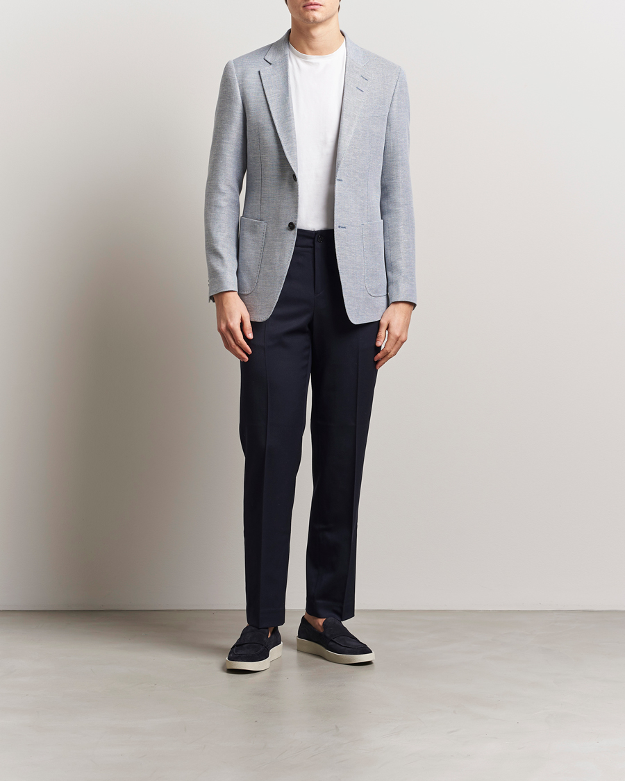 Heren | Blazers | Tiger of Sweden | Justin Linen/Cotton Structured Blazer Deep Blue