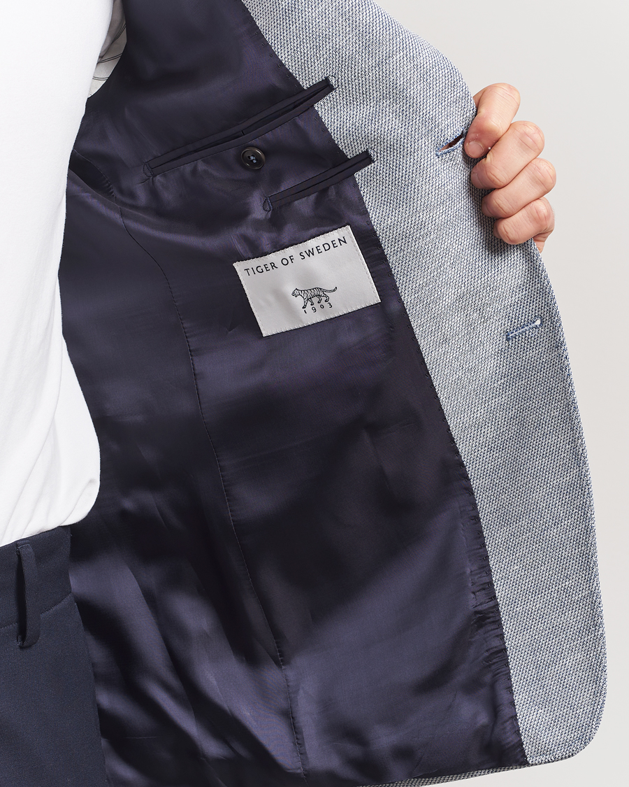 Heren | Blazers | Tiger of Sweden | Justin Linen/Cotton Structured Blazer Deep Blue