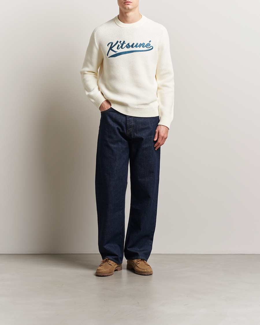 Heren | Truien | Maison Kitsuné | Varsity Embroidered Sweater Milk