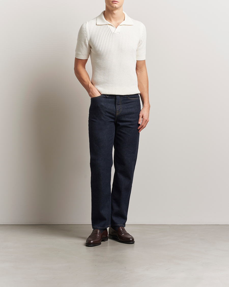 Heren | Polo's | Gran Sasso | Cotton Heavy Knitted Open Collar Polo Cream