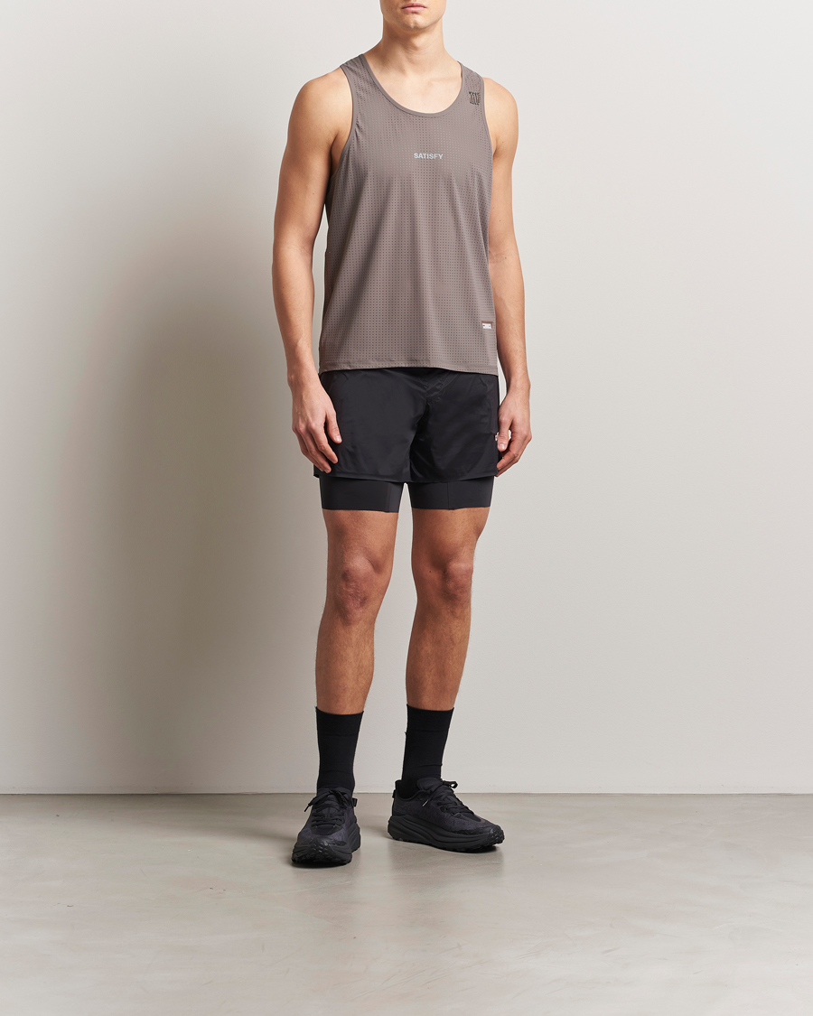 Heren | T-shirts | Satisfy | Space-O Singlet Taupe