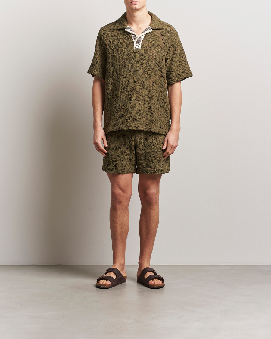 Heren | Overhemden | OAS | Cuba Crochet Shirt Pine Verve