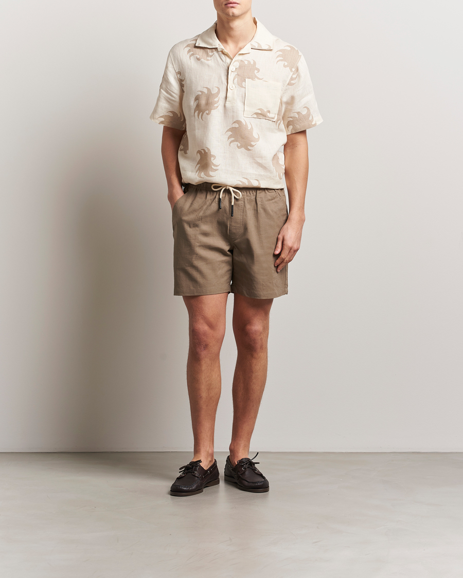 Heren | Korte broek | OAS | Linen Shorts Taupe