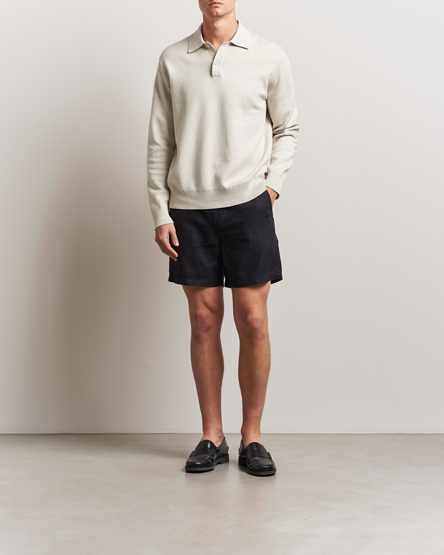 Heren | Korte broek | Samsøe Samsøe | Jabari Linen Drawstring Shorts Black