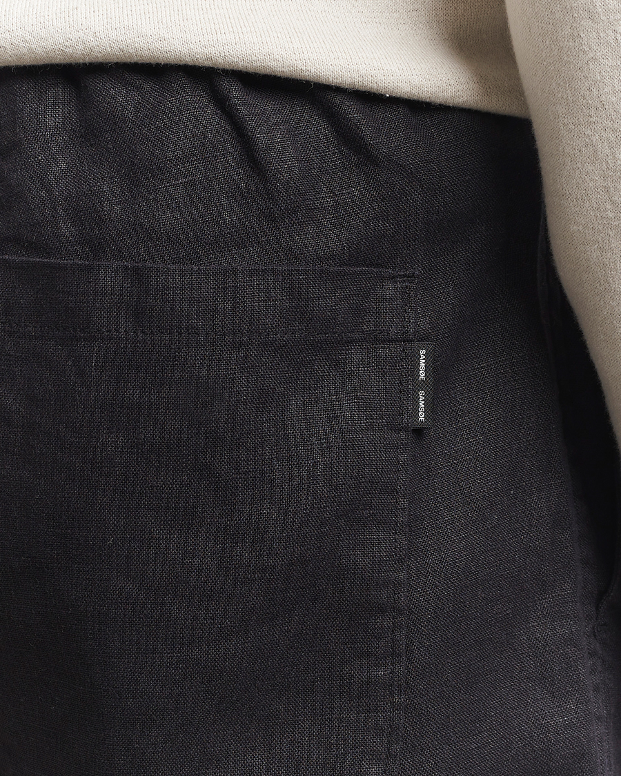 Heren | Korte broek | Samsøe Samsøe | Jabari Linen Drawstring Shorts Black