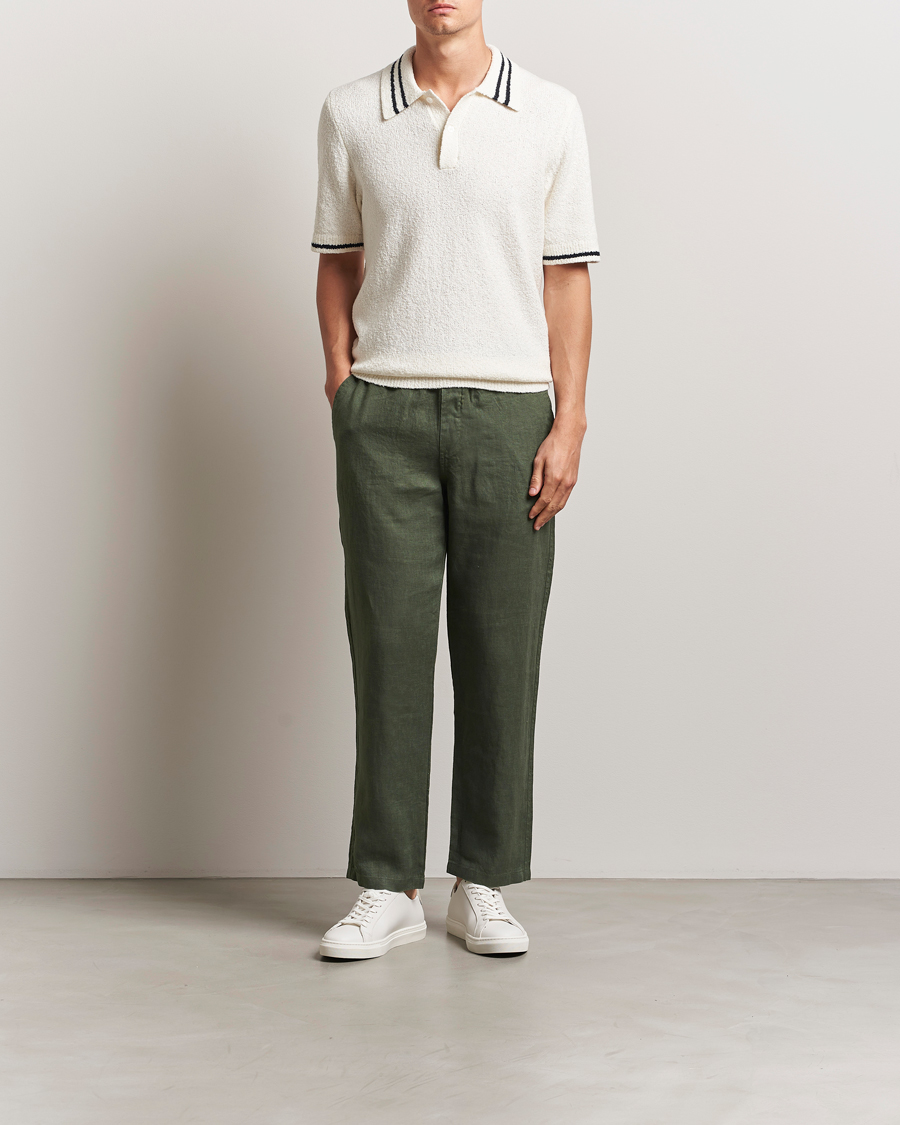 Heren | Broeken | Samsøe Samsøe | Jabari Linen Drawstring Trousers Climbing Ivy