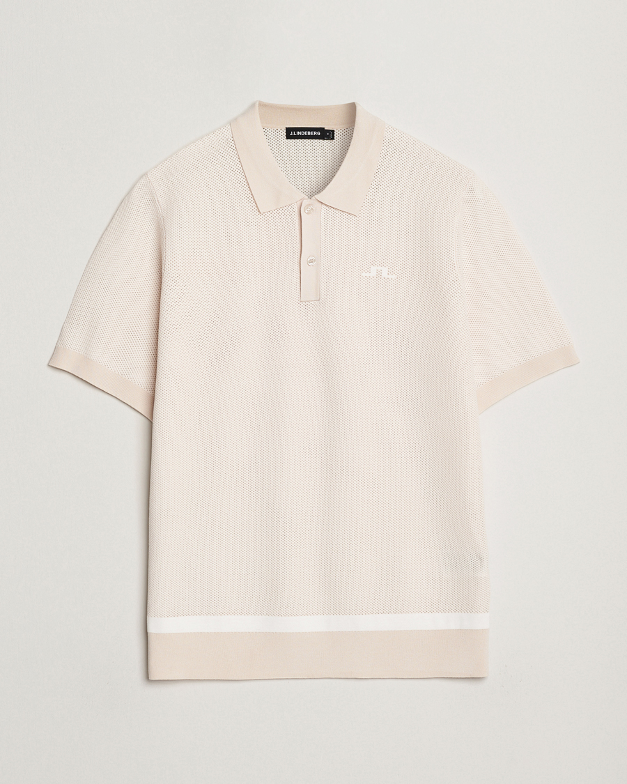 Heren | Polo's | J.Lindeberg | Reymond Structure Knit Polo Moonbeam