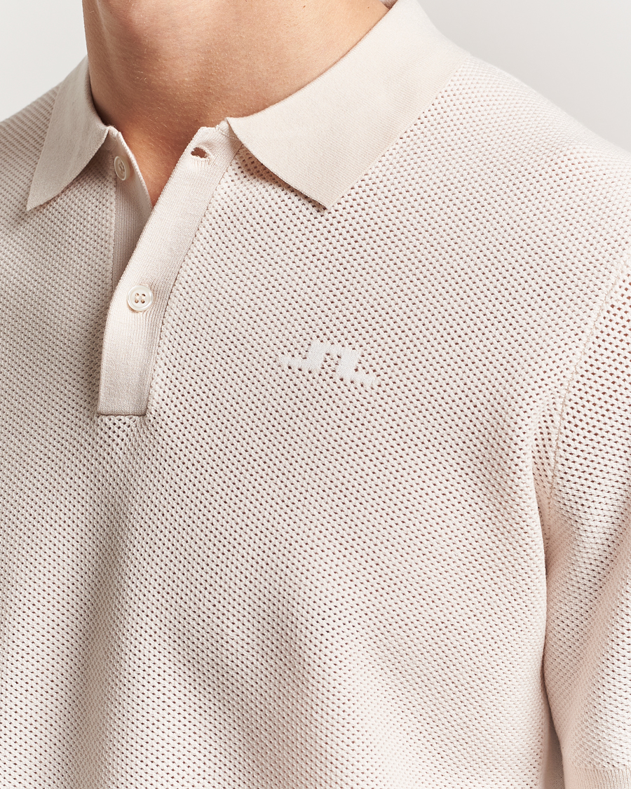 Heren | Polo's | J.Lindeberg | Reymond Structure Knit Polo Moonbeam
