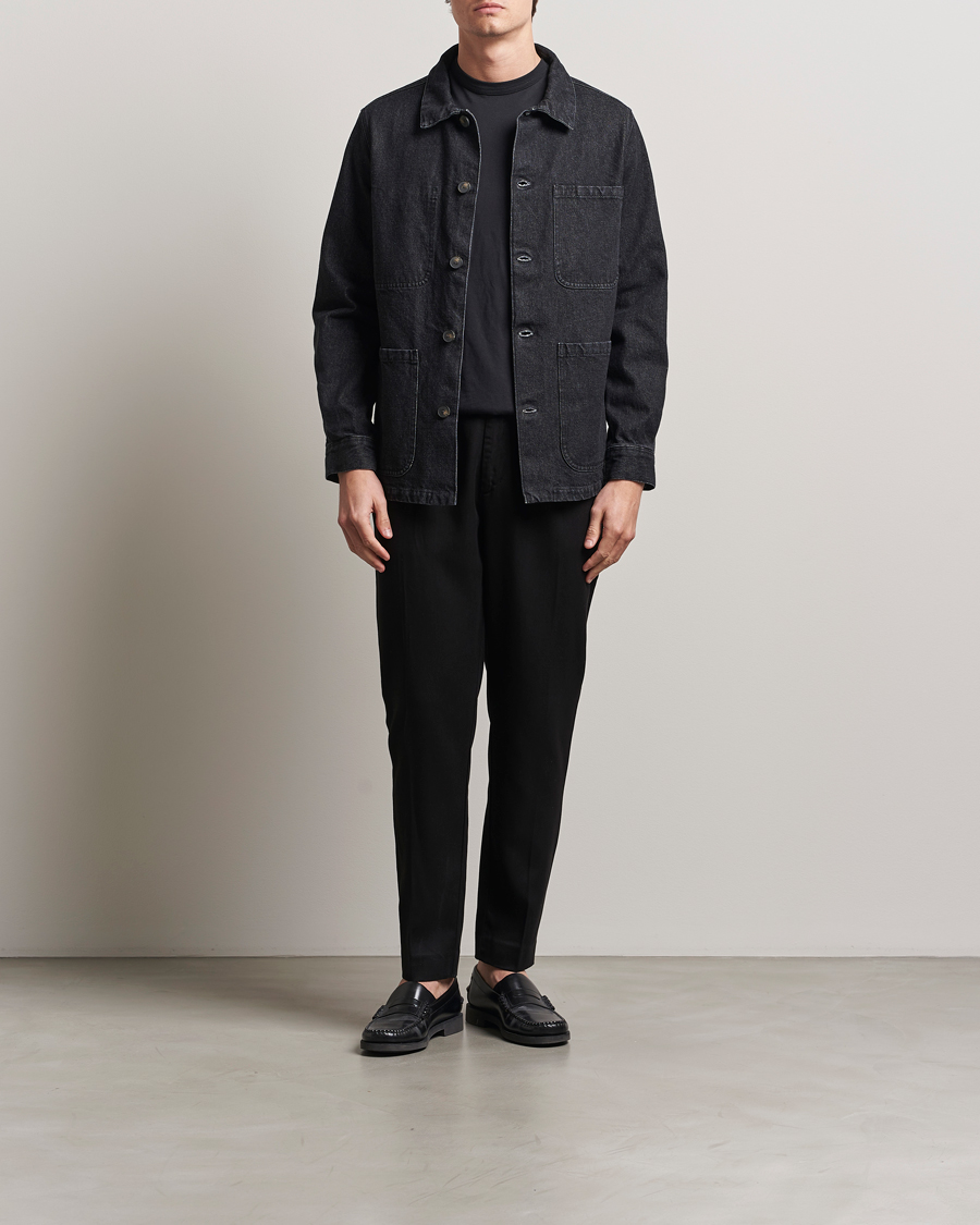 Heren | Jassen | A Day's March | Algot Denim Overshirt Washed Black