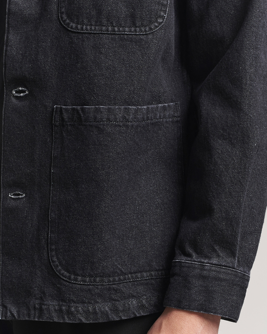 Heren | Jassen | A Day's March | Algot Denim Overshirt Washed Black