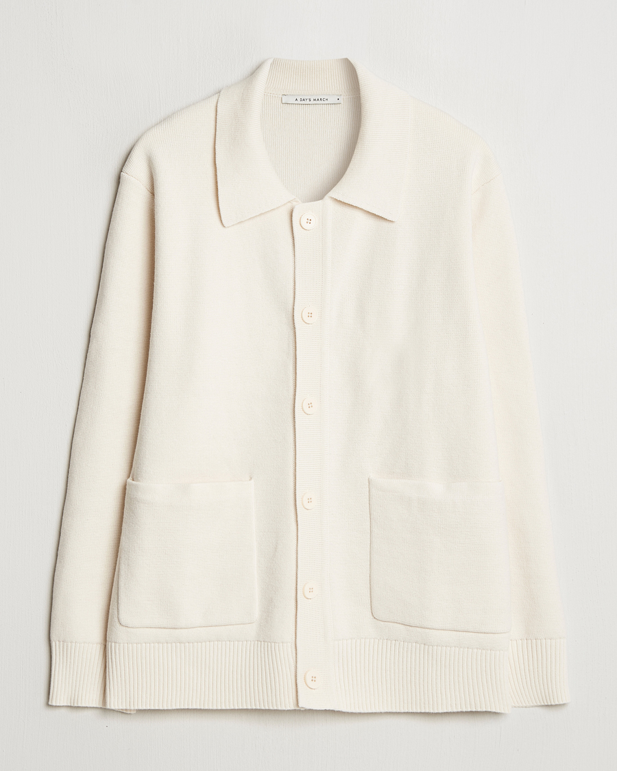 Heren | Truien | A Day's March | Holt Cardigan Off White