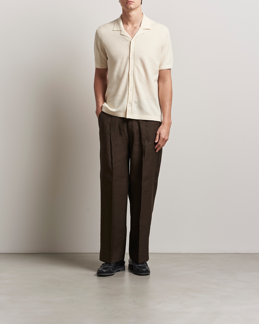 Heren | Truien | A Day's March | Yamu Structure Short Sleeve Off White