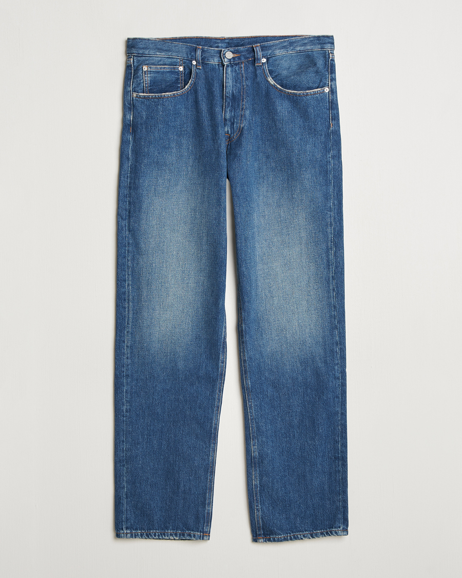 Heren | Jeans | A Day's March | Denim Nr3 Straight Fit Worn Mid Blue