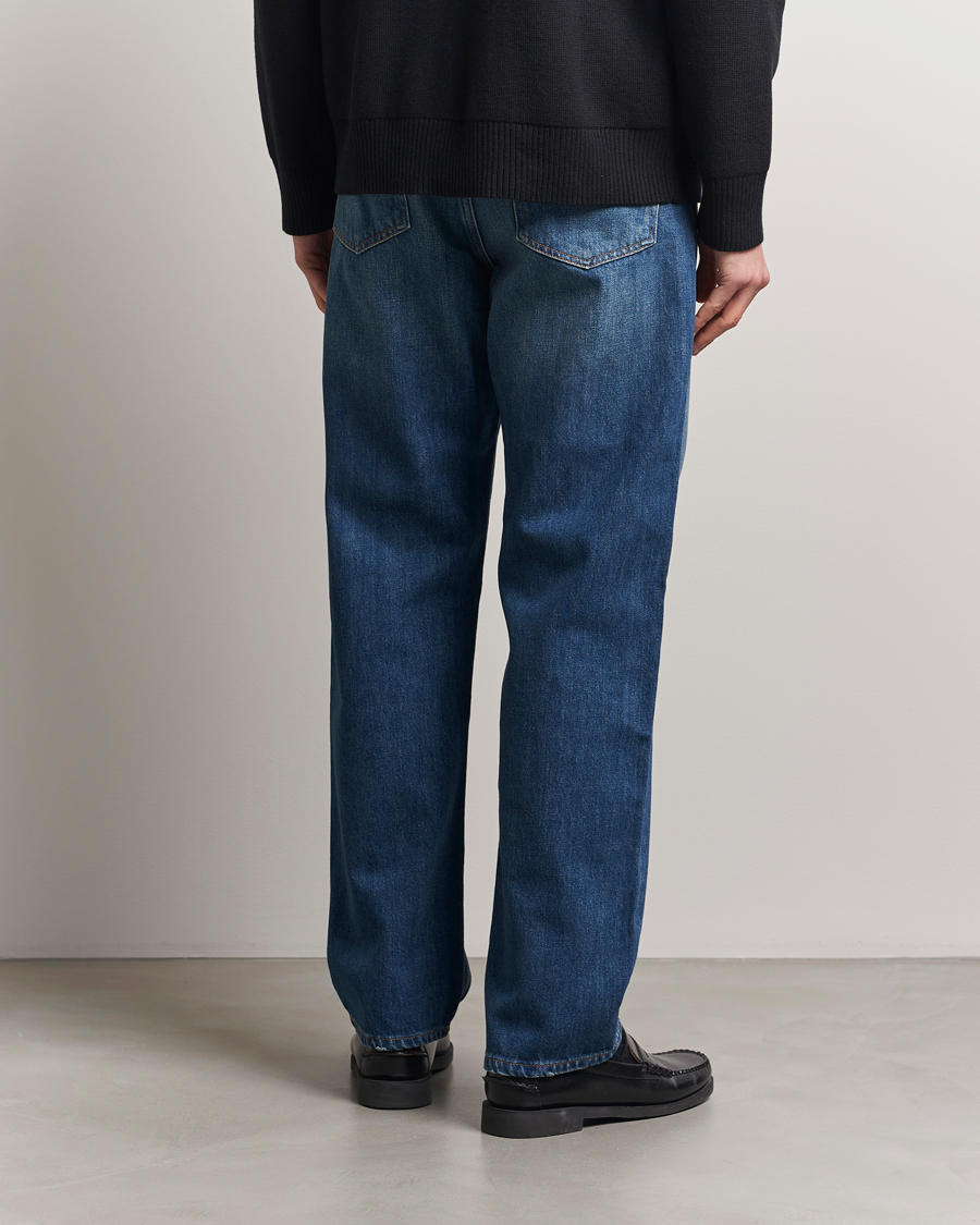 Heren | Jeans | A Day's March | Denim Nr3 Straight Fit Worn Mid Blue