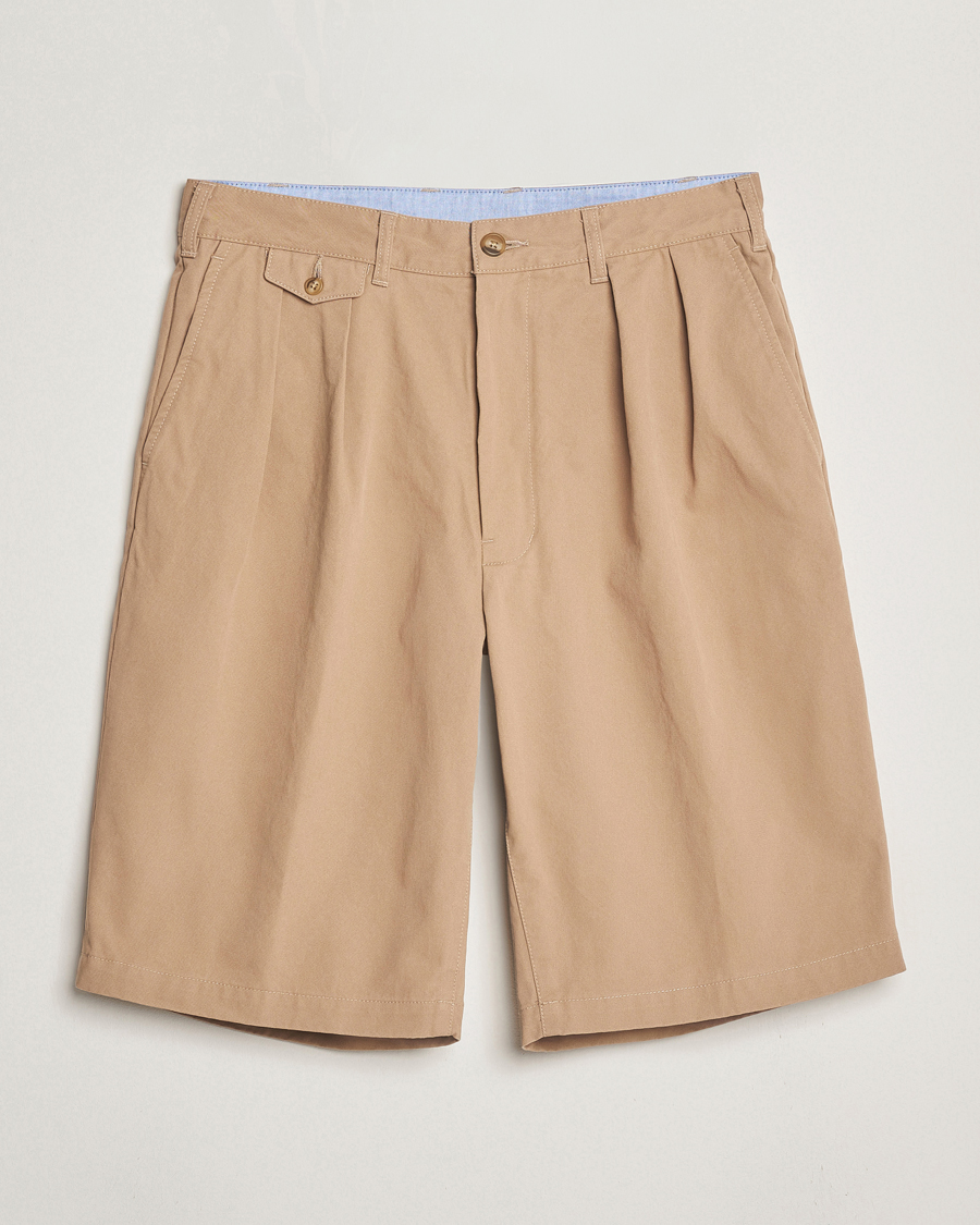 Heren | Korte broek | BEAMS PLUS | Pleated Twill Shorts Khaki