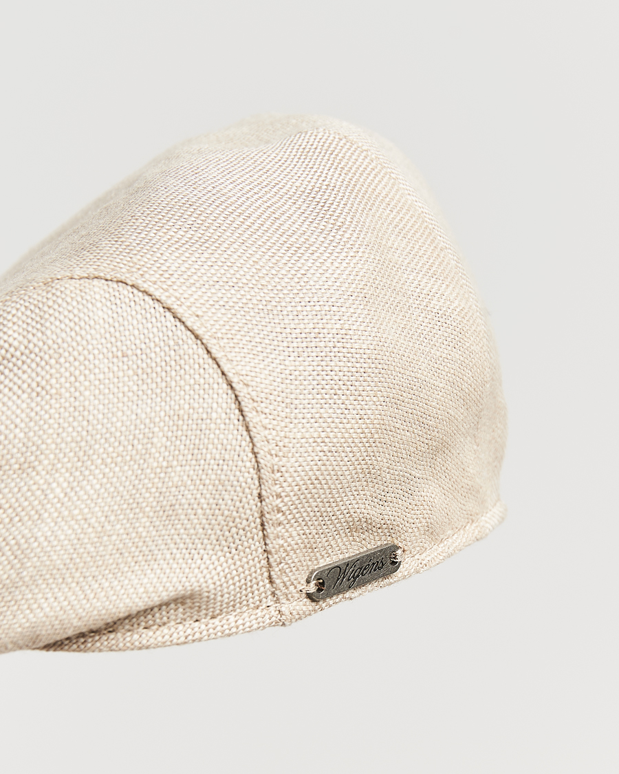 Heren | Wigéns Ivy Slim Hopsack Linen Cap Sand | Wigéns | Ivy Slim Hopsack Linen Cap Sand