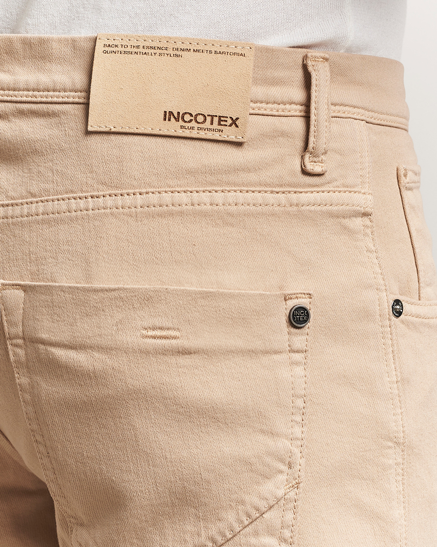 Heren | Broeken | Incotex | 5-Pocket Cotton Stretch Pants Beige