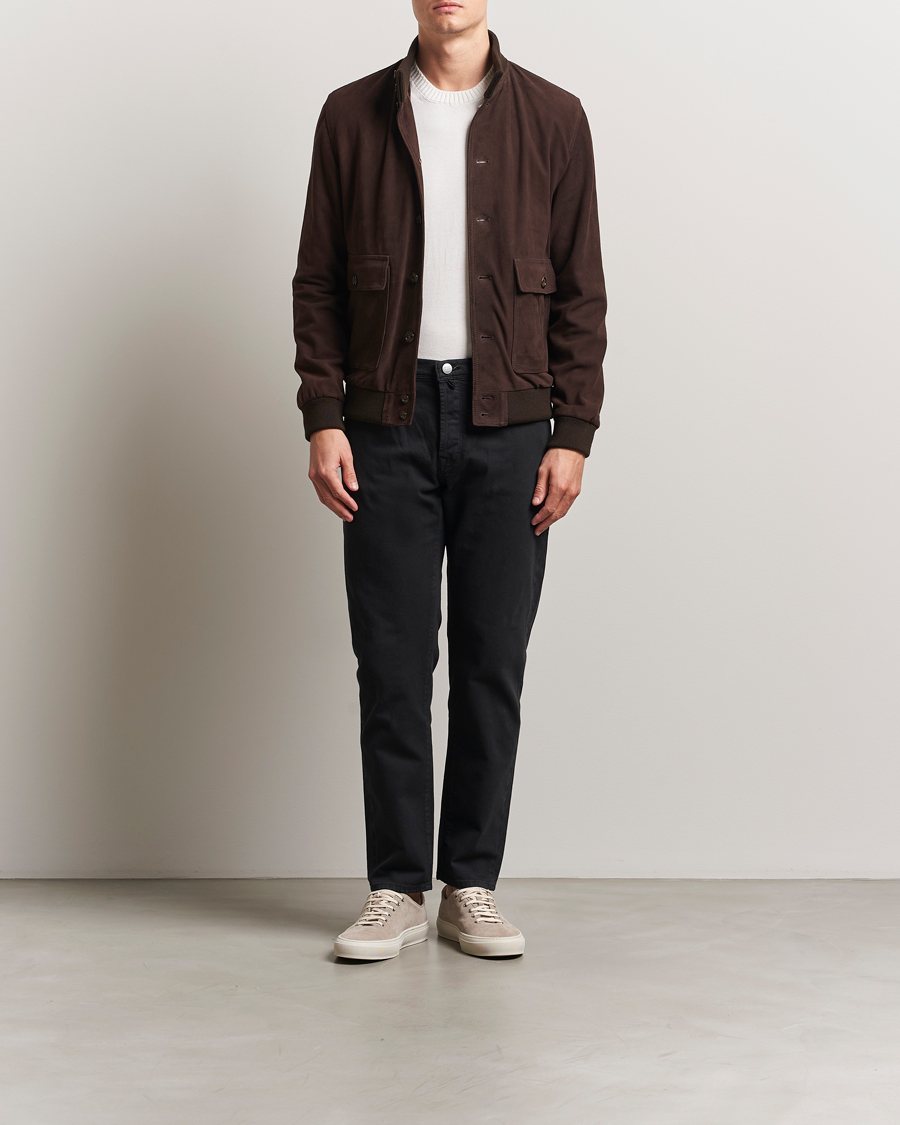 Heren | Broeken | Incotex | 5-Pocket Cotton Stretch Pants Black