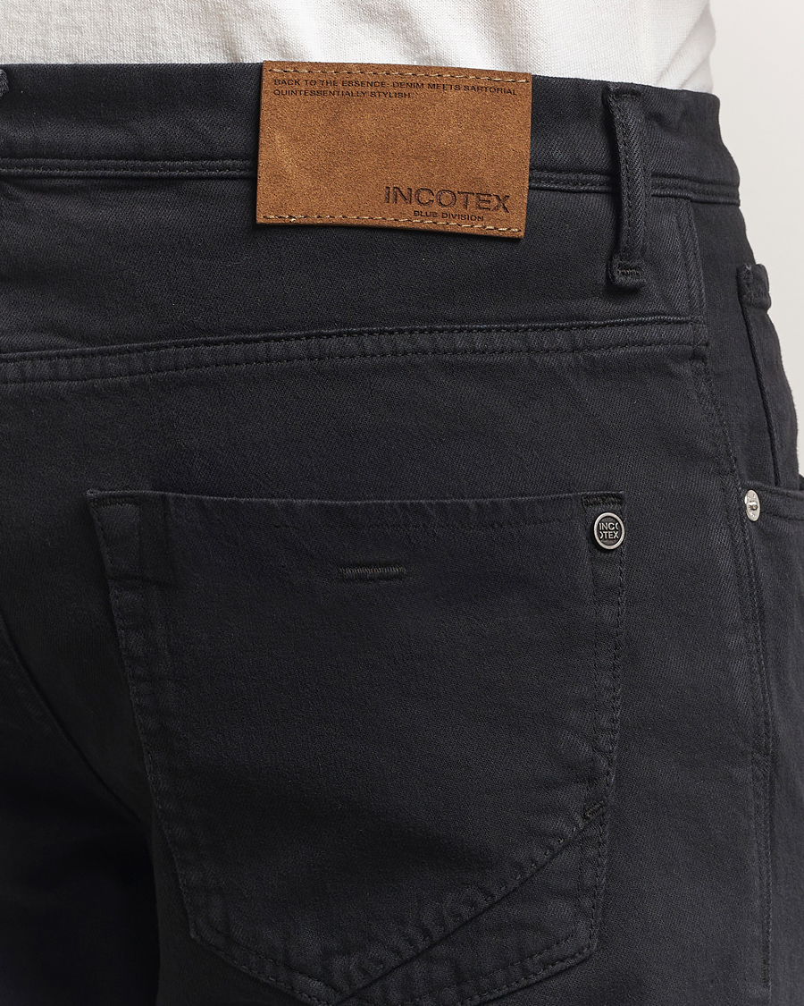 Heren | Broeken | Incotex | 5-Pocket Cotton Stretch Pants Black