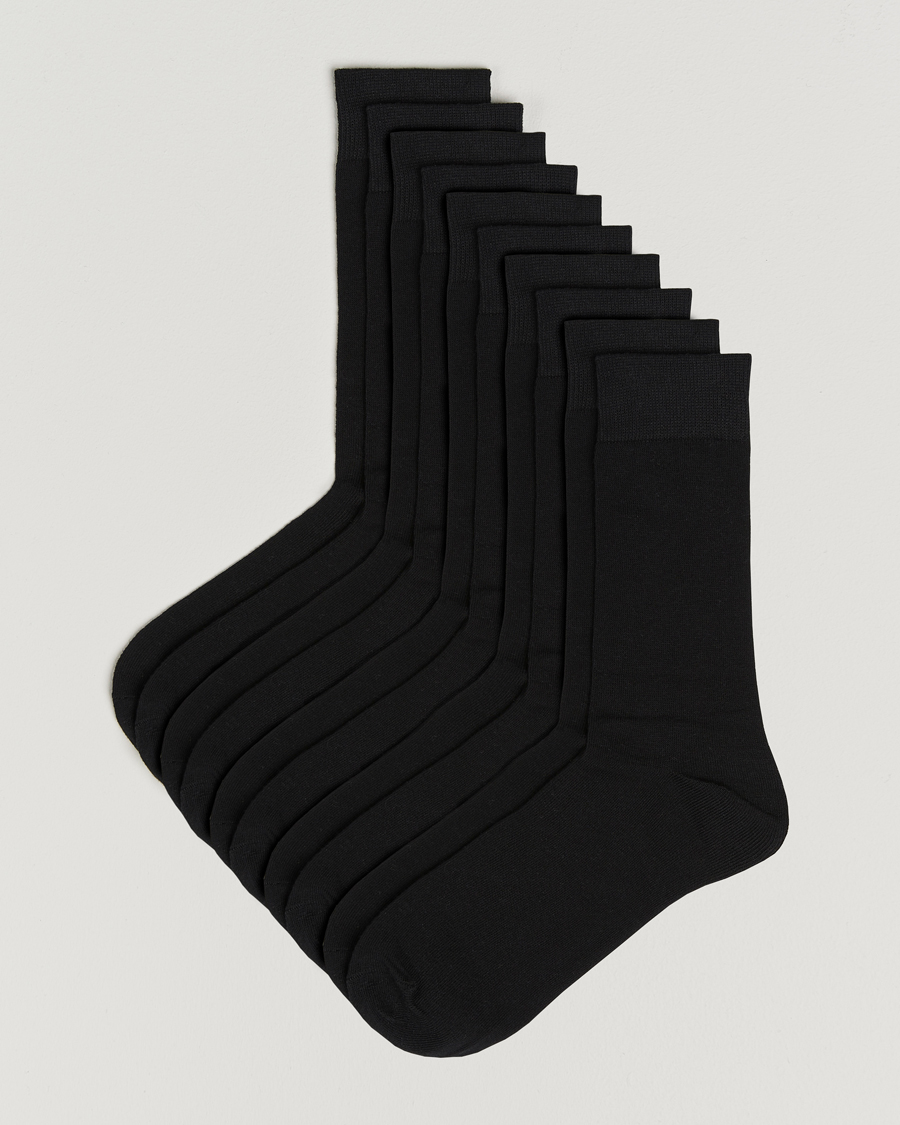 Homme | Sous-Vêtements Et Chaussettes | Care with Carl | 10-Pack Solid Cotton Socks BLACK