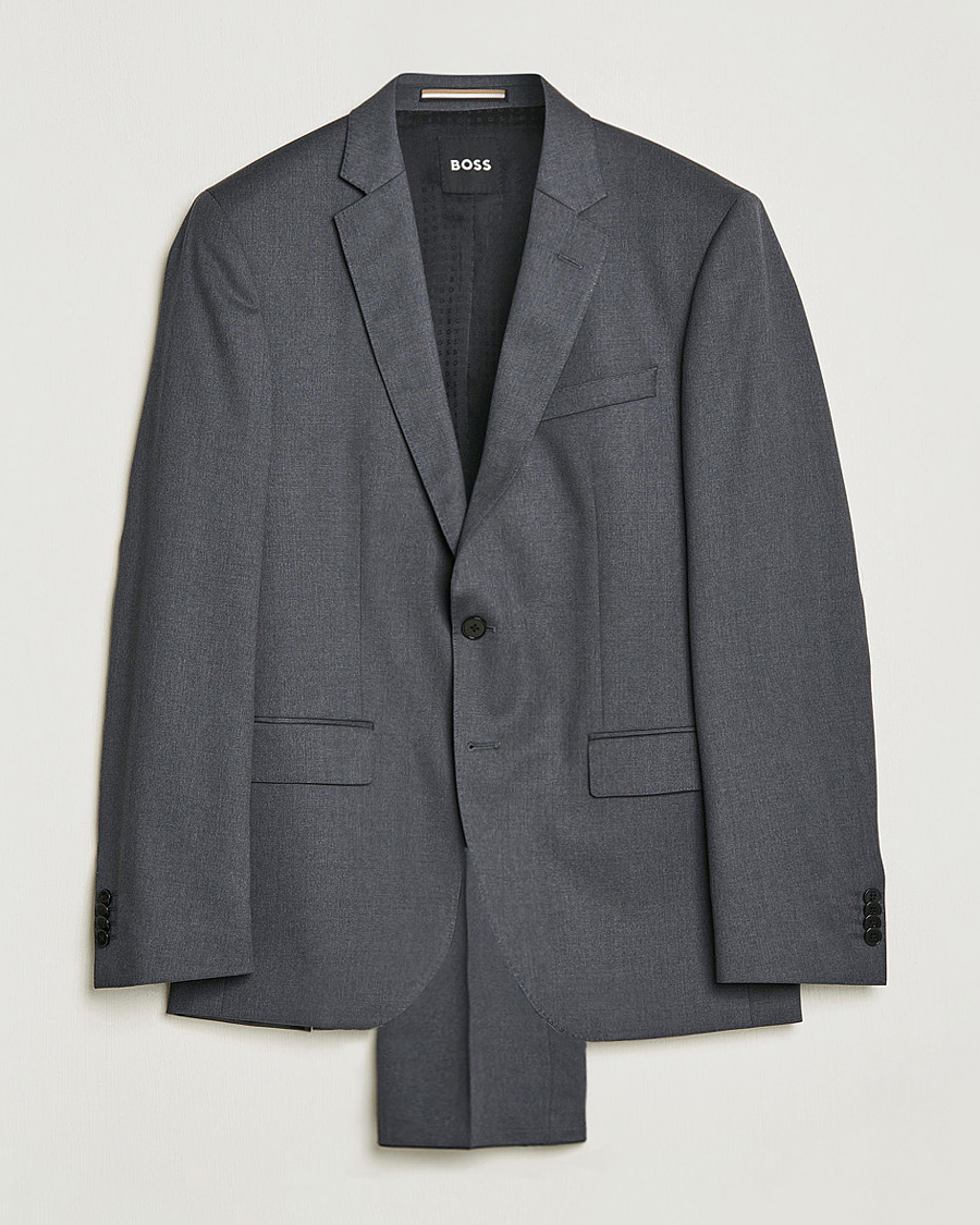 Heren | Pakken | BOSS BLACK | Huge Wool Suit Dark Grey